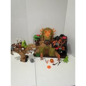 Imaginext Dino Fortress With Dinosaurs Warriors Cannon Balls Accessories Works